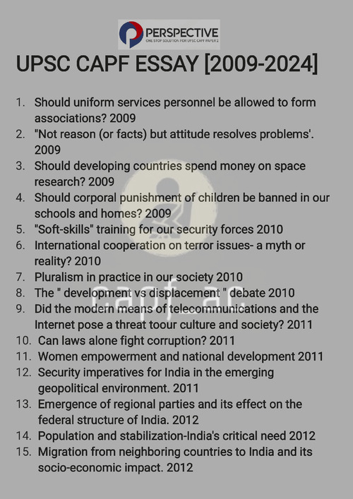 UPSC CAPF ESSAY 2009-2024 